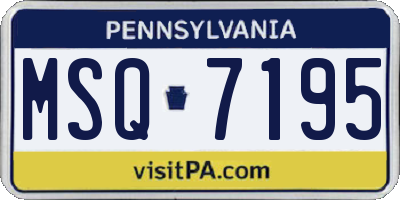 PA license plate MSQ7195