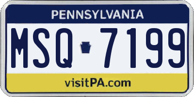 PA license plate MSQ7199