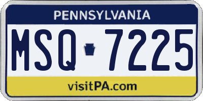 PA license plate MSQ7225