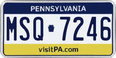 PA license plate MSQ7246