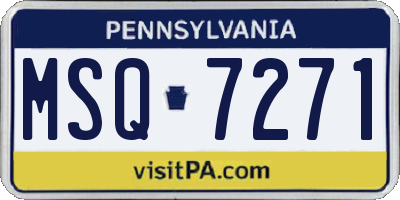 PA license plate MSQ7271