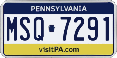 PA license plate MSQ7291