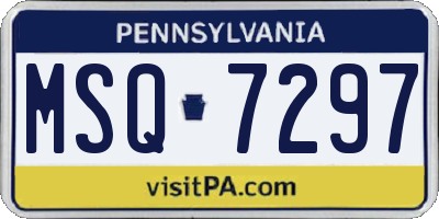 PA license plate MSQ7297