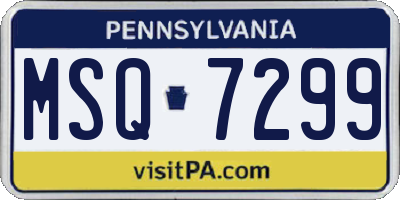 PA license plate MSQ7299