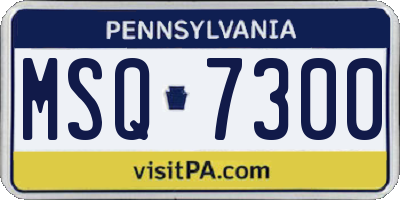 PA license plate MSQ7300