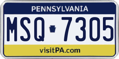 PA license plate MSQ7305
