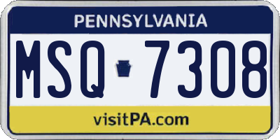 PA license plate MSQ7308