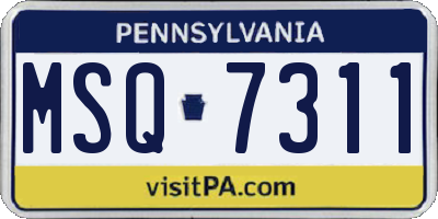 PA license plate MSQ7311