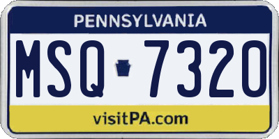 PA license plate MSQ7320