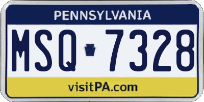 PA license plate MSQ7328