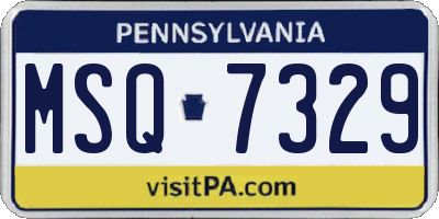 PA license plate MSQ7329