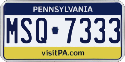 PA license plate MSQ7333