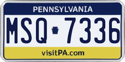 PA license plate MSQ7336