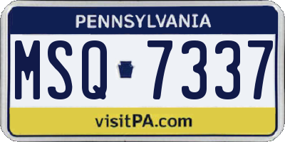 PA license plate MSQ7337