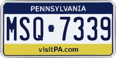 PA license plate MSQ7339