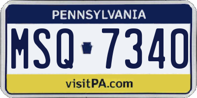 PA license plate MSQ7340