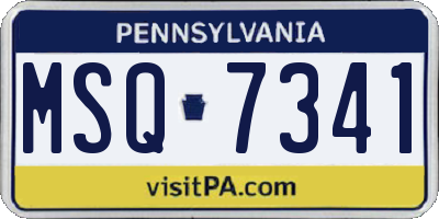 PA license plate MSQ7341