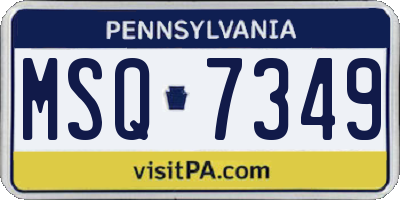 PA license plate MSQ7349