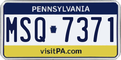 PA license plate MSQ7371
