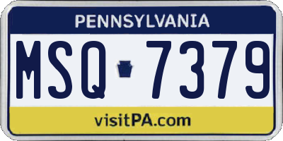PA license plate MSQ7379