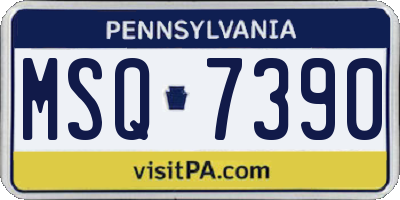 PA license plate MSQ7390