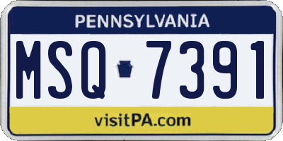 PA license plate MSQ7391