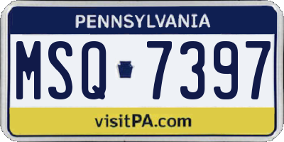 PA license plate MSQ7397