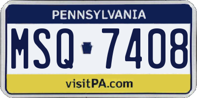 PA license plate MSQ7408