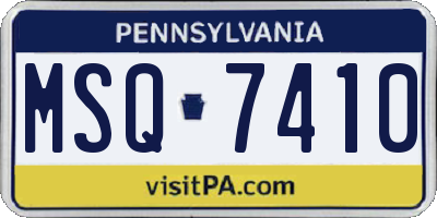 PA license plate MSQ7410