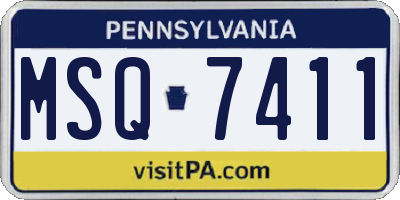 PA license plate MSQ7411