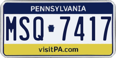 PA license plate MSQ7417