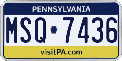 PA license plate MSQ7436