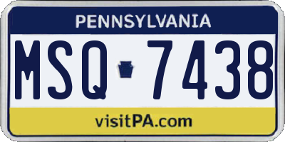 PA license plate MSQ7438