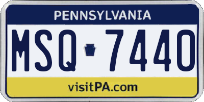 PA license plate MSQ7440