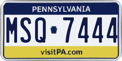 PA license plate MSQ7444