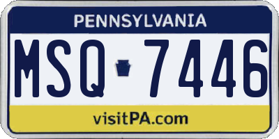 PA license plate MSQ7446