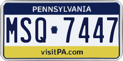 PA license plate MSQ7447