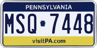 PA license plate MSQ7448