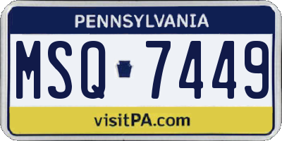 PA license plate MSQ7449