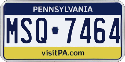 PA license plate MSQ7464