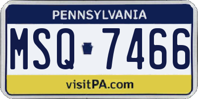 PA license plate MSQ7466