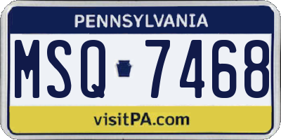 PA license plate MSQ7468