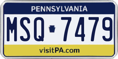 PA license plate MSQ7479