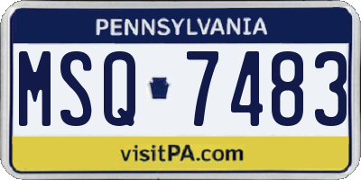 PA license plate MSQ7483