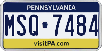 PA license plate MSQ7484