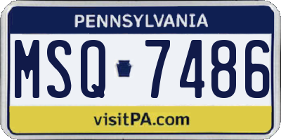 PA license plate MSQ7486