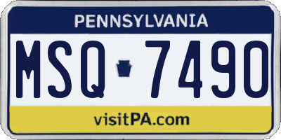 PA license plate MSQ7490