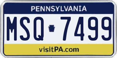 PA license plate MSQ7499