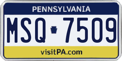 PA license plate MSQ7509