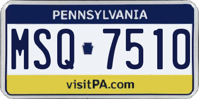 PA license plate MSQ7510